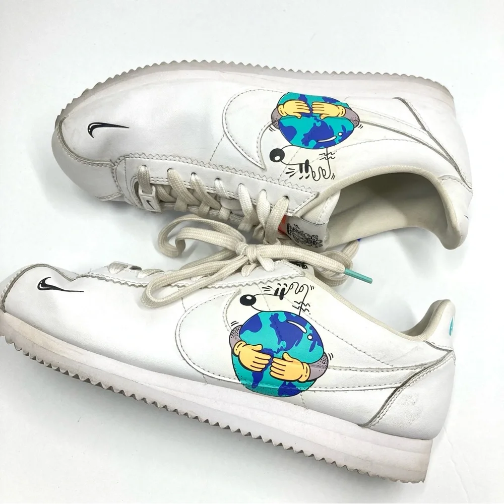 Nike Cortez Steve Harrington Earth Day Sneaker Shoes Size 8 White - Picture 4 of 16